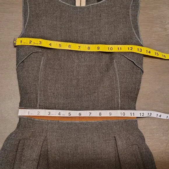 D&G Dolce & Gabbana Wool Silk Sheath Exposed Ruffled Zipper Dress Charcoal IT 38 - Picture 6 of 16